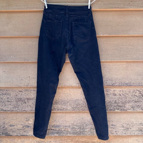 Telepatia Black Distressed High-Waist Jeggings Size 7/28  Womens Stretch Denim P - Picture 3 of 12